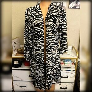 Animal print cover up blouse
